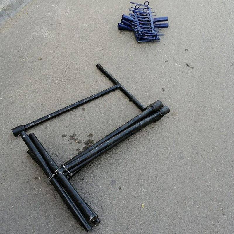 路施工工具T字型套筒手碳素钢动手扳手适于AII铁螺母对扳边35mm