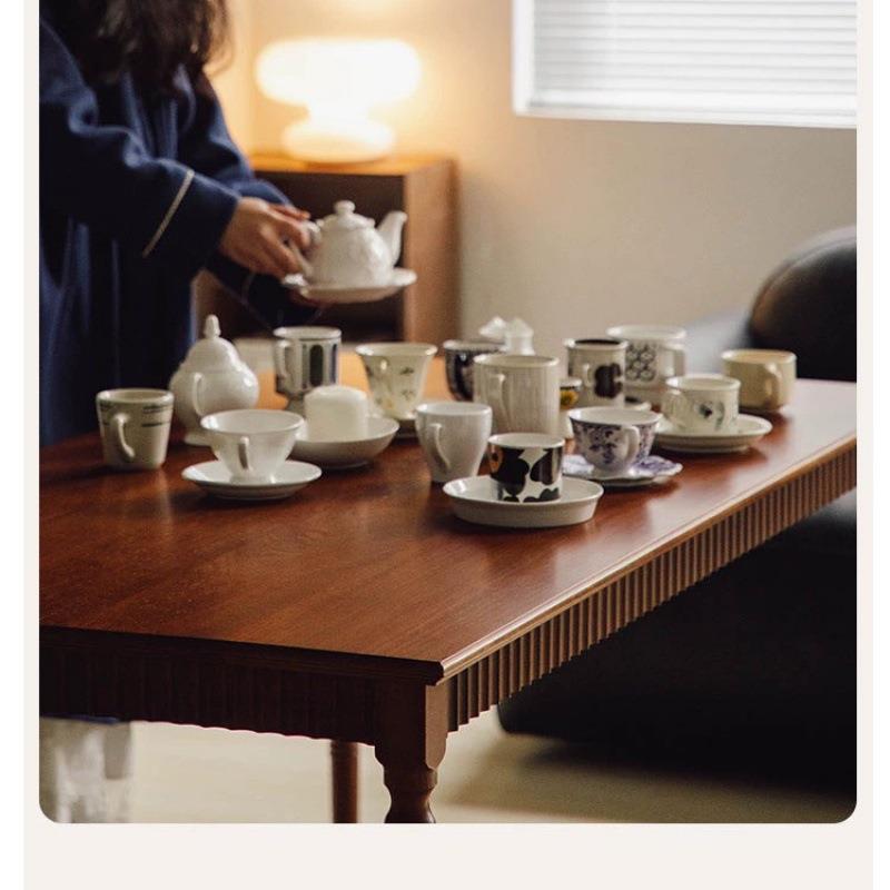 美复古实木餐组桌椅合CLB现代简约客小厅户型饭桌长方形式中古风