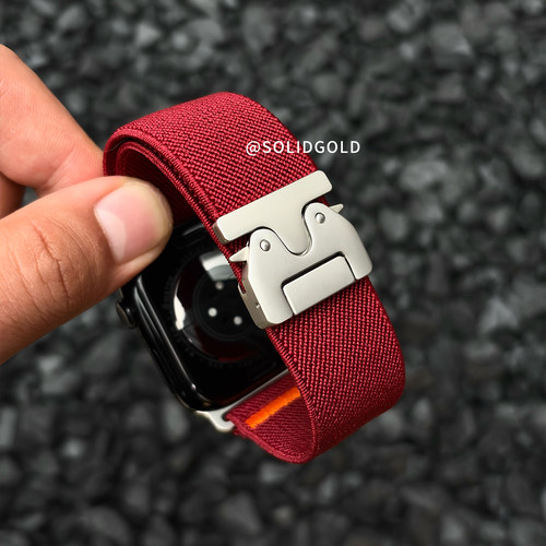 Solid降落伞扣弹力尼龙适用苹果手表带S11AppleWatch10ultra3i