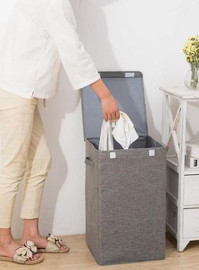 用家脏有衣篮盖脏衣收纳服筐款折叠棉麻脏衣篓io-60997洗衣篮大号