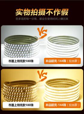 T用RIAC18630led灯带条客厅家220v吊顶三色线装饰户外超亮防霓水