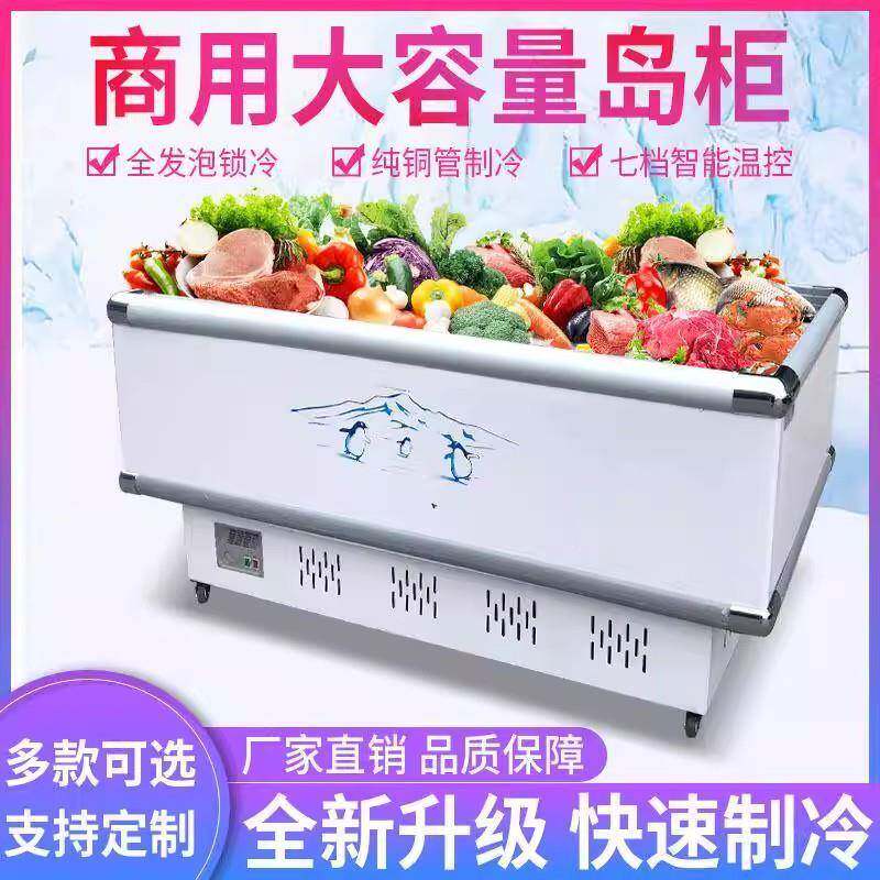 双商用冰柜冰箱冷玻冻展示柜冷藏岛柜大量冷柜温717保鲜璃卧式容