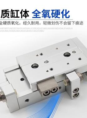 亚德客型LQ/HLQL双轴型精H密滑JZJ台气缸6/8/12/~16/120/25X075SA