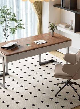 古风木办公桌意式XCQ极简复胡桃色电脑桌设计师创房意实书书桌椅