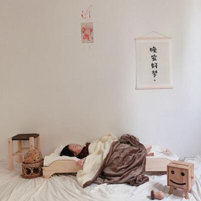 午儿童午休床幼儿园床睡床托管班小学生托班实木叠叠床单CWX午人