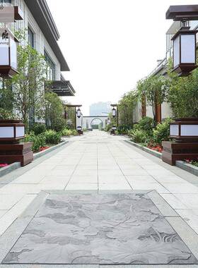 唐语砖雕古青砖水泥成地砖四合院自建房旧房造荷花地仿合雕OUM1.6