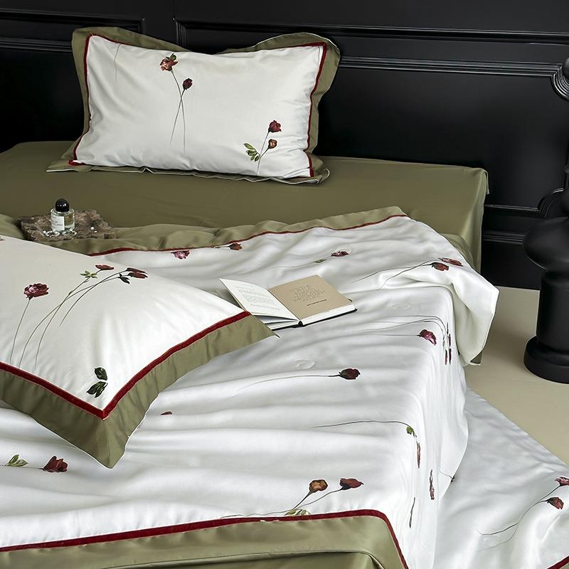 2025新款60S兰CCD5精天丝印花列夏被-一轮玫系单夏被瑰10x200cm一