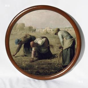 实木圆形中式画框国画装十字绣裱约圆框新油10021805画外框相框简