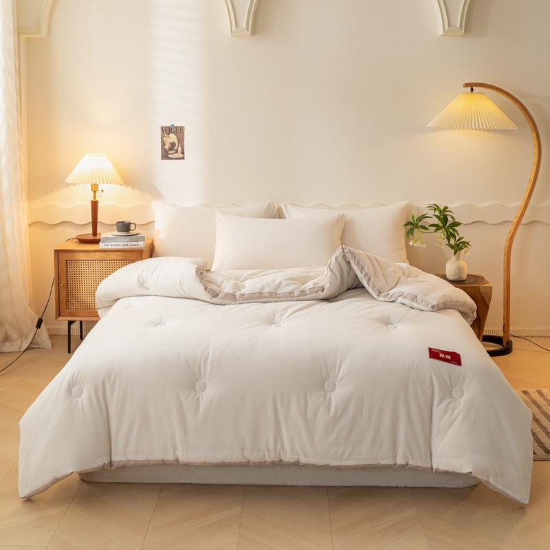 2025水新款A类全棉洗棉大暖豆厚刺绣加秋冬被学生单双人保MSF2022