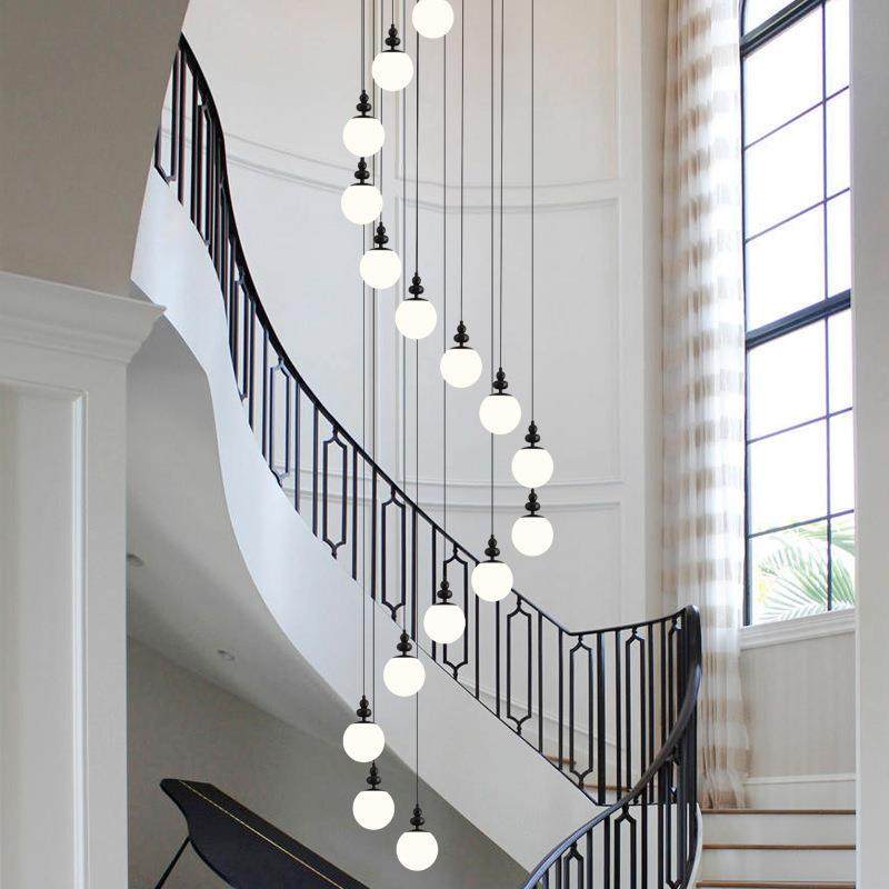 点盛简约复式楼梯吊长客灯loft公寓中63248厅灯具别墅空旋转楼梯,家装灯饰光源,智能吊灯,淘宝优惠券,粉丝福利购,淘宝优惠卷