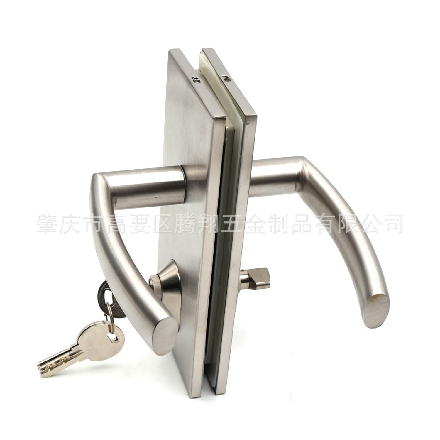 酒店钢化玻璃门锁双不锈钢304开单拉开TDL-015执手锁办璃公室推玻