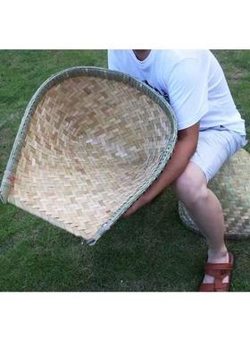 新品竹撮箕开篮口簸箕筲编箕工蔑箕竹制品tfgj#lo%撮粮食大号子晾