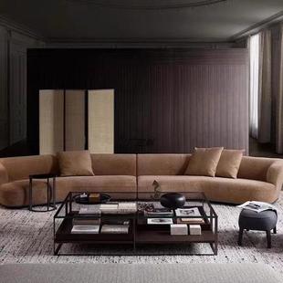 式 店布SKT意艺会厅客横计 极简月亮沙发客厅设师轻奢贵妃弧形服装