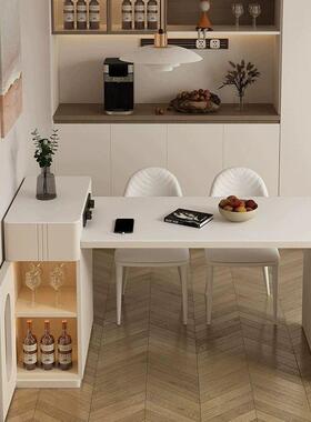 岩板岛台餐桌茶台一小户可桌伸TKZ缩导型台家用现代体简约多功能