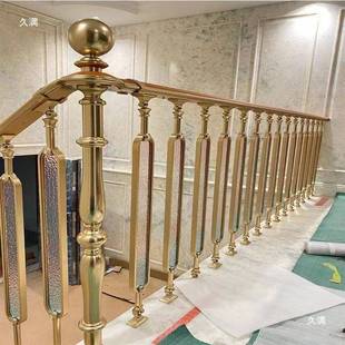 阁新款 楼梯踏步扶手栏杆立柱楼变FBB平台玻璃渐铝合金栏杆立 家装