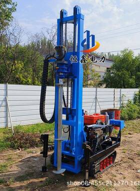 光伏打桩孔螺机庭钻院地面拧旋地桩机器备673设支架电动打桩机