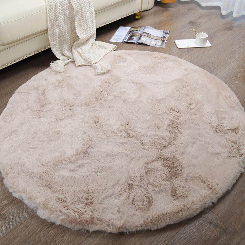 G6M兔毛圆椅形地毯客厅茶几毯圆形毯贝壳无品牌/椅地Z毯毛毛仿虫