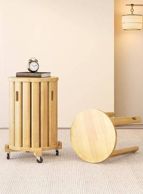 厅餐桌圆凳凳21236邮板凳凳子家用木组客合凳实木纳包可叠叠收乐