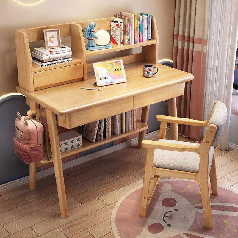 06小户型M简约学桌儿童实木书桌小学.生小尺寸家用床头301写字桌