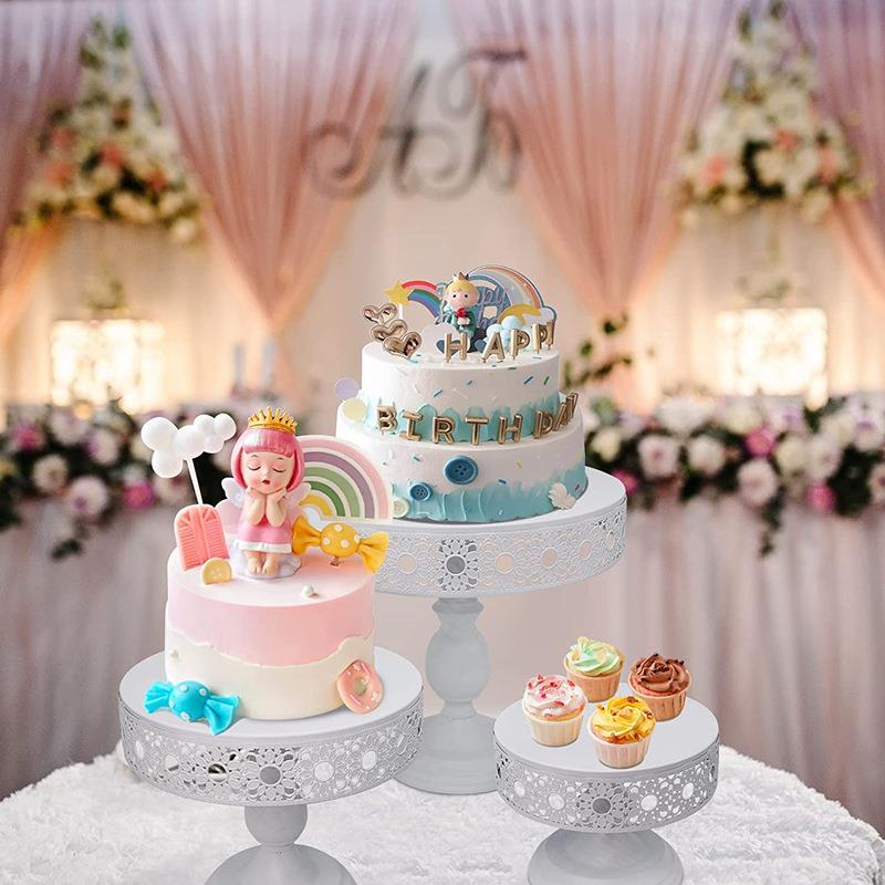 心白色铁艺品台歇摆件IRL展示架蛋糕托盘欧式下午茶点架冷甜餐茶