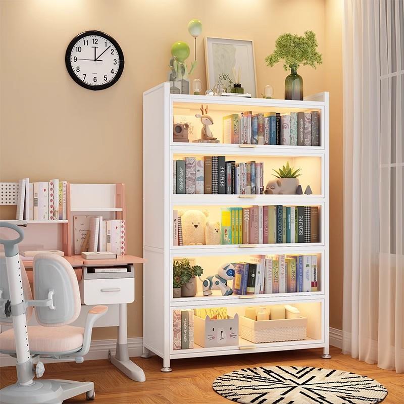 家儿用门钢制明书柜透带童多层落地收GR-981纳书架客厅防尘上翻门