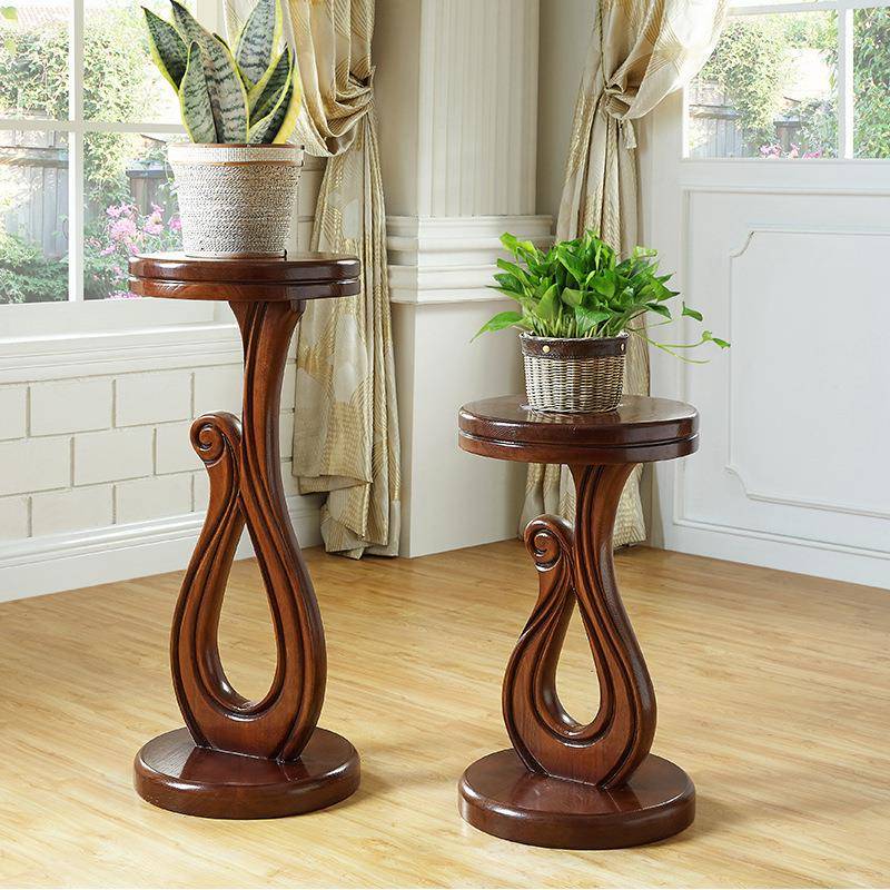 高蜡木花架EIO客厅绿箩置物架档美式约落地花架简子室白内花盆架