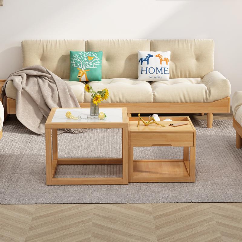 云FSMP-809客沙发实木布艺意式极简小户型厅家具木奶油风双人现朵