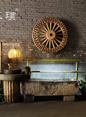 老石槽水摆户外庭院石缸景观旧tfgsd%%j石头流鱼缸花盆猪槽组阳台