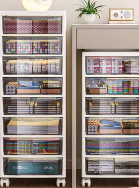 抽屉式文件收纳柜办公室桌面架多层ABNB4储盒学生桌底物下文夹具