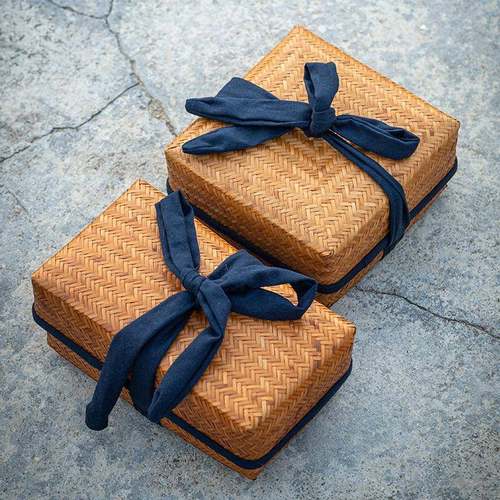 复古具茶收纳盒竹制家用茶防尘便携行具包旅日式创QVU意多功能茶