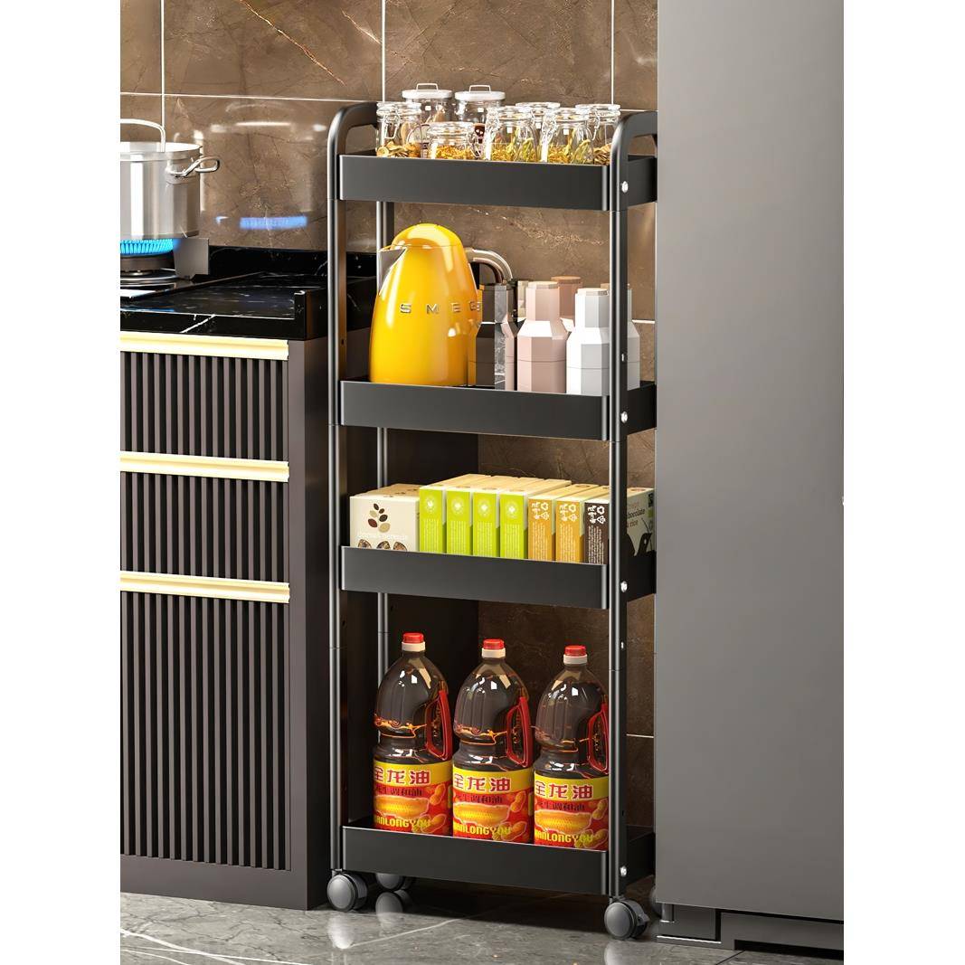 A10L层高可调节厨夹缝置物F77M97S5物架房冰箱缝隙推窄车置架侧边