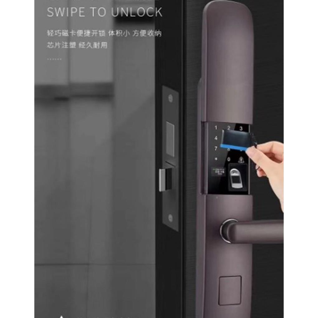 自全动自下滑指盖纹锁半动防盗自动下滑门智能门锁