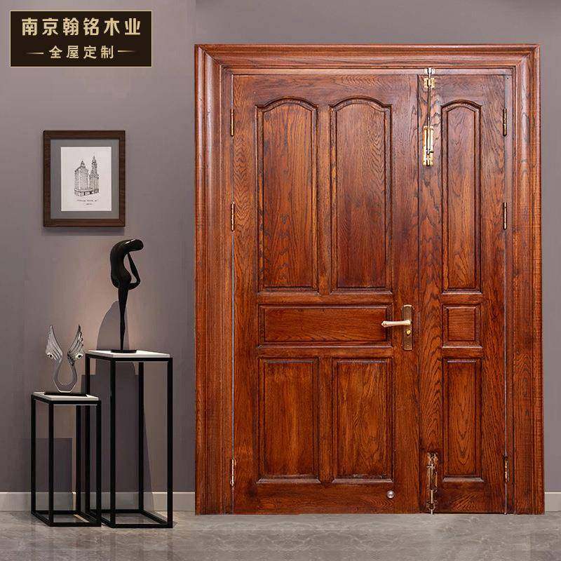 入户子母门定制工厂红橡制装木简约实木门套入无品牌/户门全屋定