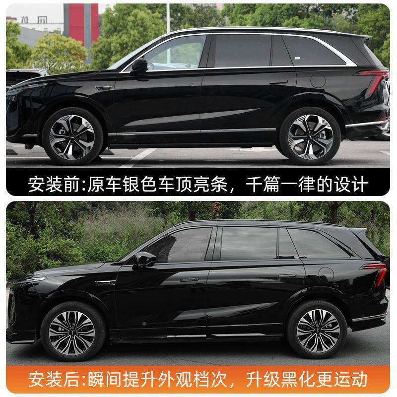 牌蓝山车UVI窗饰黑化门边板条黑武士车顶行魏李条叶子车条标改装