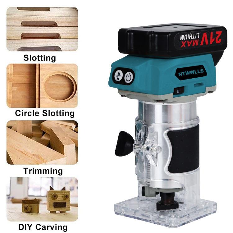 21V刷电充电无锂修VIF边机木刻机木板开槽雕修边雕刻小锣机