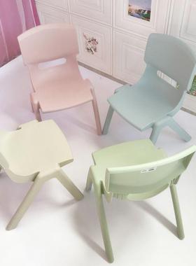 加厚防VTS滑童靠椅子塑背子料凳子家用小凳板凳餐椅幼儿儿园靠背