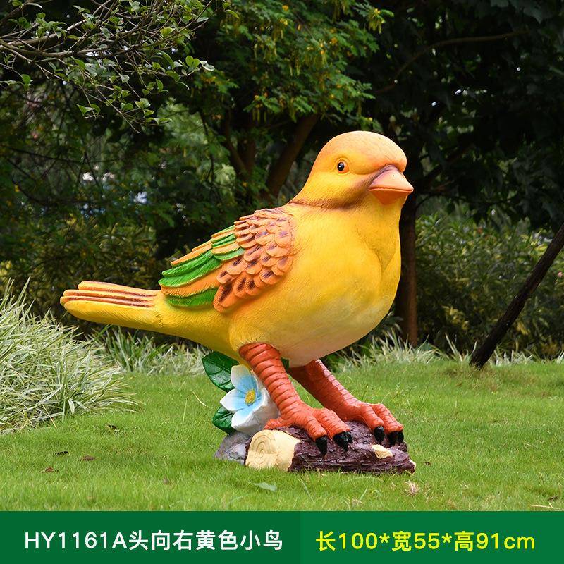 户外园林发件仿真光小鸟雕塑摆玻璃钢动物花园景NCR观幼儿园区装