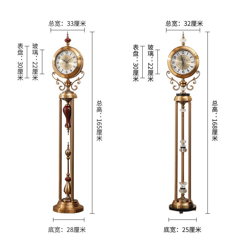 欧式静音落地钟厅豪华立式座钟美客别式墅金0属AUV石英钟60056000
