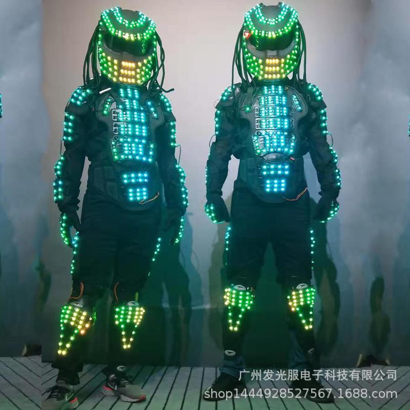 LED铁战士发光盔甲酒七彩YF-Y8200异形出酒服血装吧舞台表演服KT