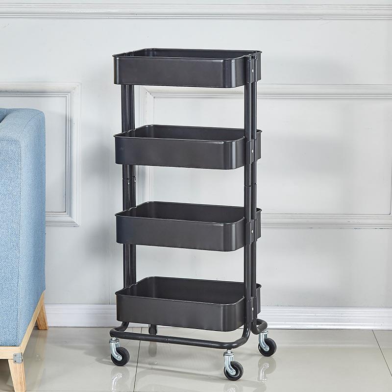 四层手推落车地VVU厨房置物架带轮动收移纳架子