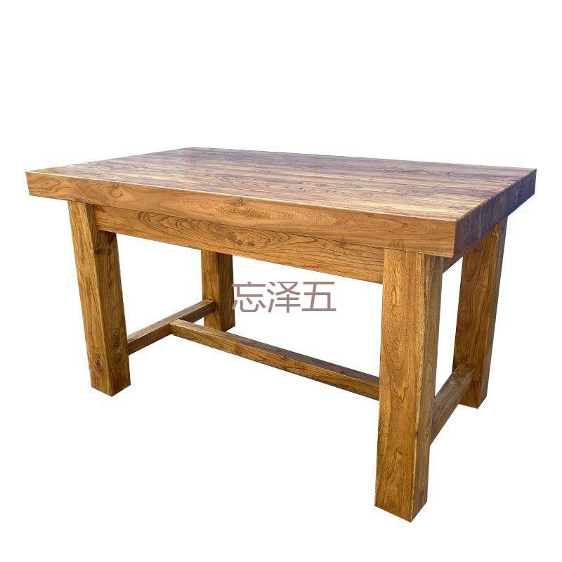 PCGS老榆木餐桌实木餐桌椅组合长方形家用桌餐厅饭店面馆桌子长条