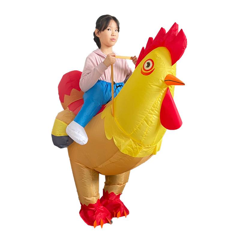 跨境热销万圣节舞台表演化妆舞会表演服卡通人偶服彩翅公鸡充气服