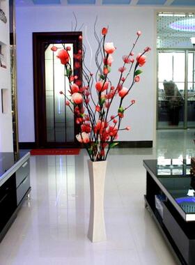 花叶脉干枝红色卷装玫新YT536023干房婚房插客厅落地摆放装饰饰花