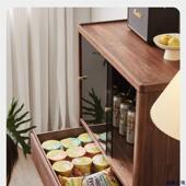 黑胡电桃全实木酒柜客厅视柜边樱茶桃木沙发边柜水橱现代92126简