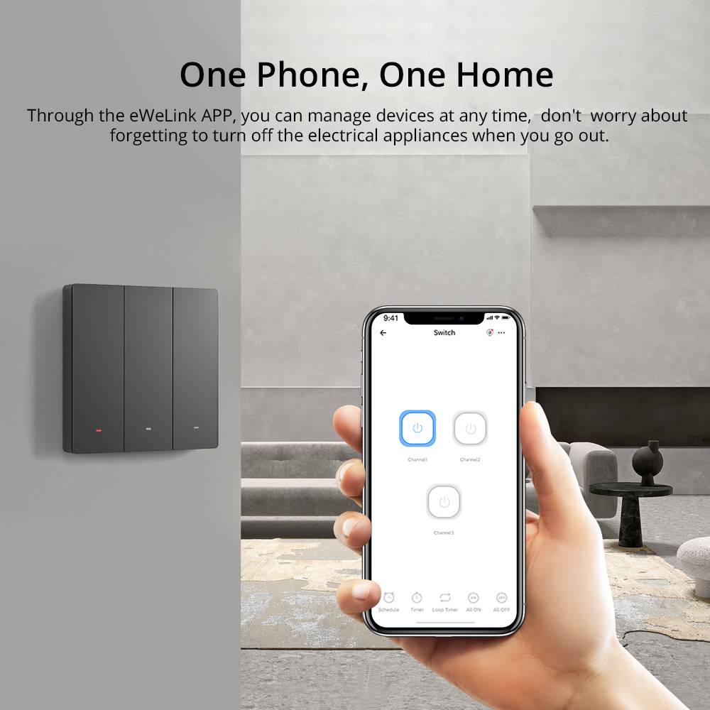 Sonoff M5 SwitchMan 86 EU Wifi按键开关智能家居墙壁定时易微联