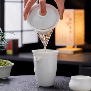 碗德KY-00258化羊脂白瓷茶具茶家用客厅玉高档泡陶瓷侧把壶盖办公