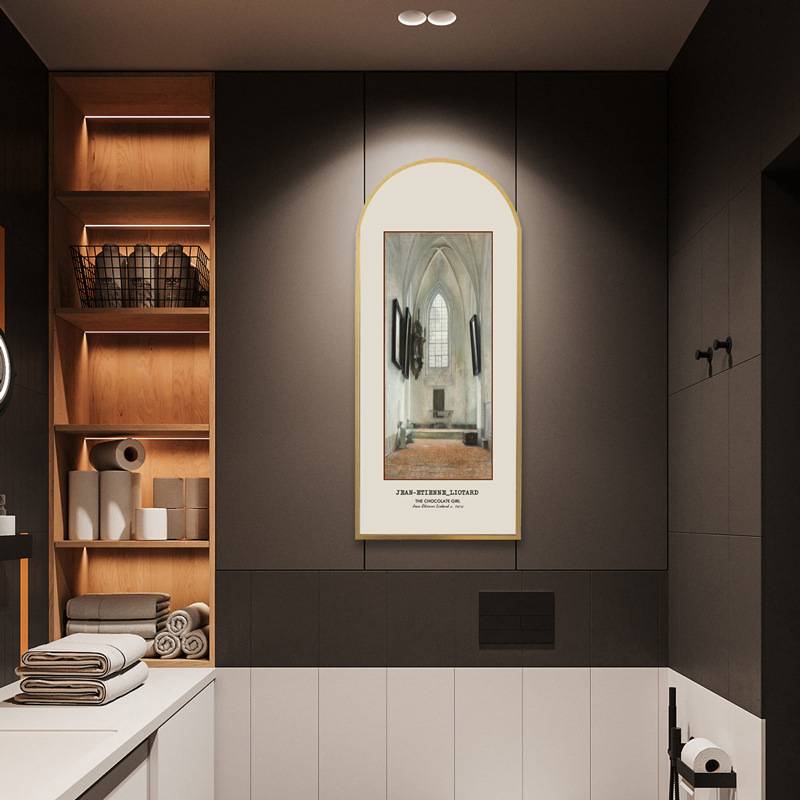 美式组合挂画客厅餐厅复古建筑古欧式装饰画法式巴黎塔古堡风景画图片