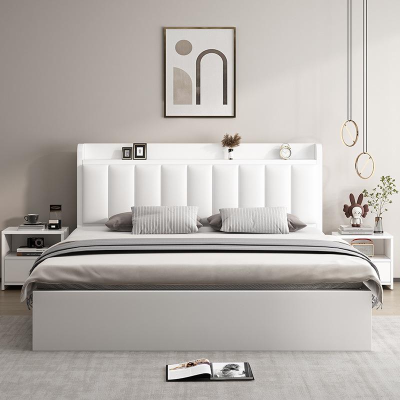 实木床简约床现代双人床架1.5米经房济型工厂直1销.2单人出租UWP