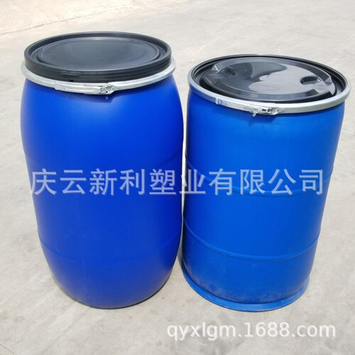 招远200L塑料桶 开口200升塑料桶 铁箍桶法兰桶 厂家现货