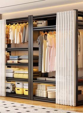 衣架置物架简式易组装开放货架衣柜卧室架FST家衣用阳台收纳铁架